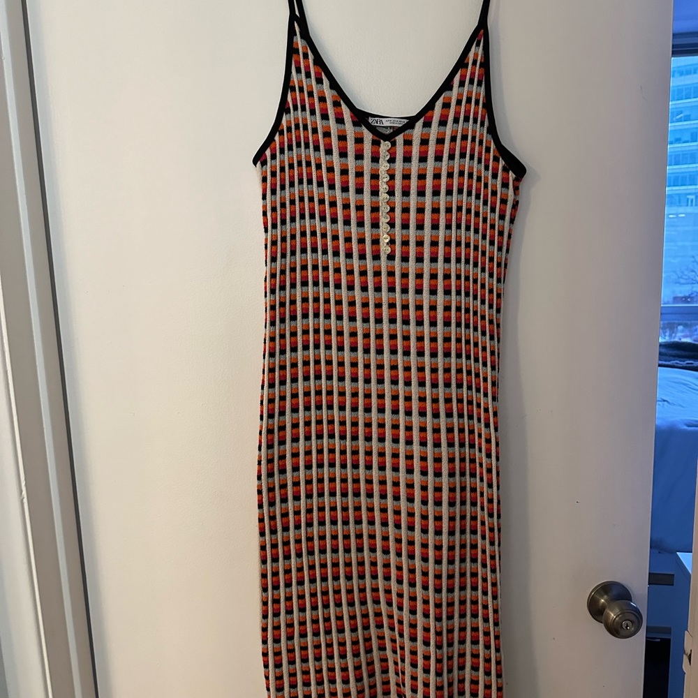 Zara checkered sweater dress